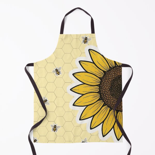 Item preview, Half Sunflower with Bees – Honeycomb Art Design designed and sold by imperiumpublicitario .