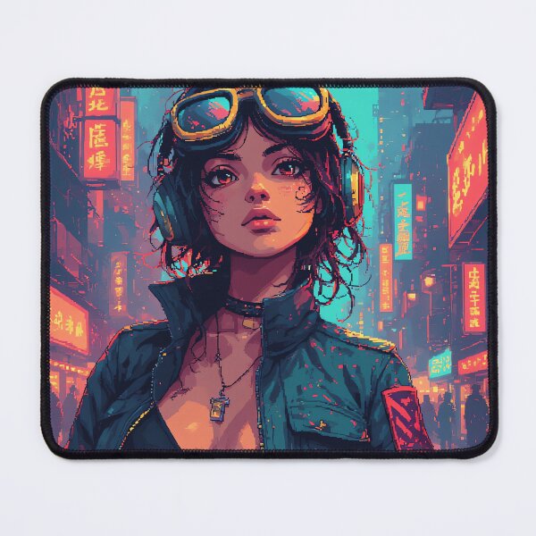 Item preview, Retro Pixel Art Beautiful Girl In Cyberpunk designed and sold by pexoboy.