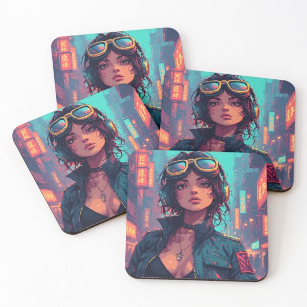 Item preview, Retro Pixel Art Beautiful Girl In Cyberpunk designed and sold by pexoboy.