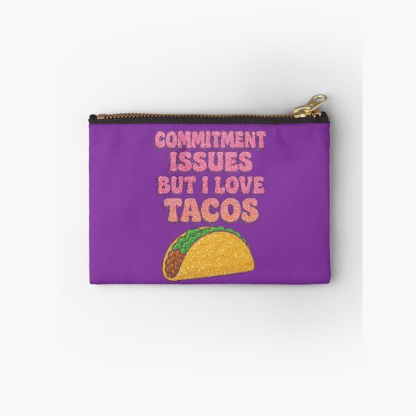 Item preview, Commitment Issues But I Love Tacos Puffy Glitter 90s Slogan Sticker designed and sold by Searching ideas.