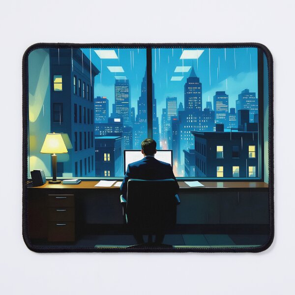 Item preview, The Office Worker - A Solitary Night designed and sold by Peter Kraaibeek | Generative Designs and Car Art.