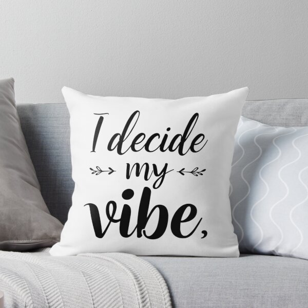 Item preview, Chic monochrome SVG “I decide my vibe”, modern script + sans, self-love affirmation for social graphics, apparel, sticker packs, and boho decor designed and sold by AlwaysHome.