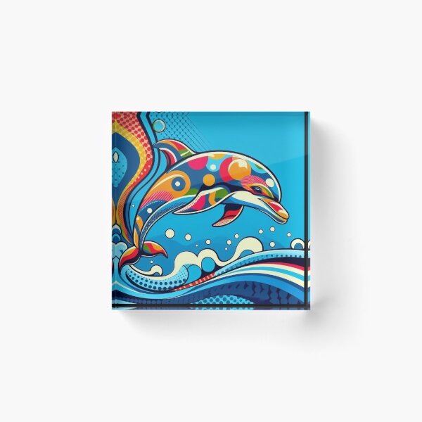 Item preview, cute colorful dolphin designed and sold by Dogandesighn.