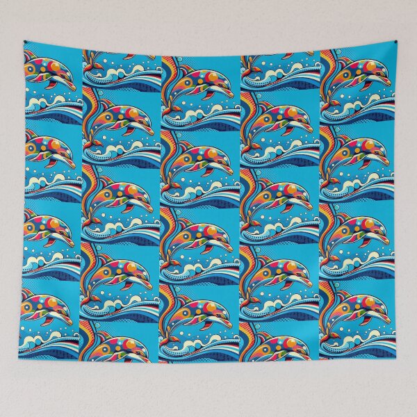 Item preview, cute colorful dolphin designed and sold by Dogandesighn.