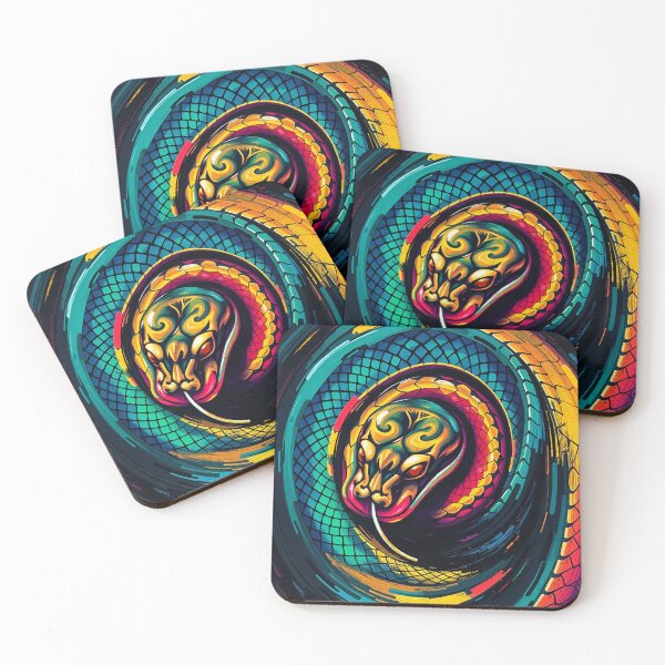 Item preview, Neon Serpent – Hypnotic Color Swirl designed and sold by WildlifeInc.