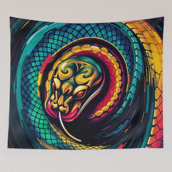 Item preview, Neon Serpent – Hypnotic Color Swirl designed and sold by WildlifeInc.