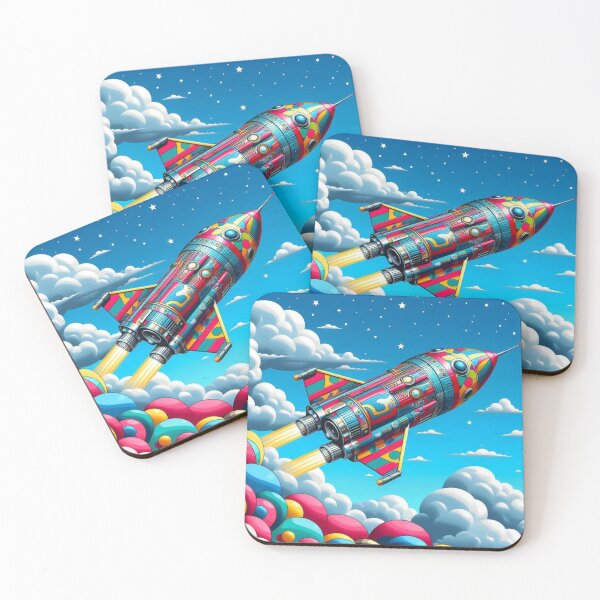 Item preview, decorative colorful  rocket designed and sold by Dogandesighn.