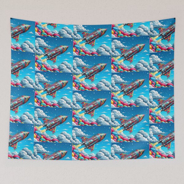 Item preview, decorative colorful  rocket designed and sold by Dogandesighn.