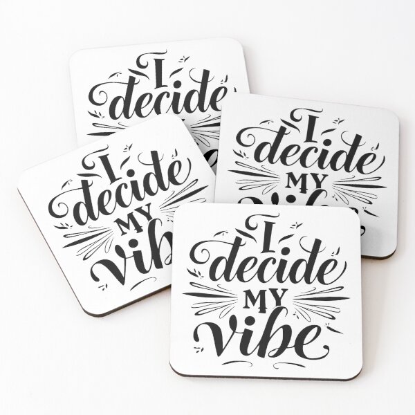 Item preview, Chic monochrome SVG “I decide my vibe”, modern script + sans, self-love affirmation for social graphics, apparel, sticker packs, and boho decor designed and sold by AlwaysHome.
