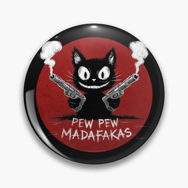 Item preview, Pew Pew Madafakas – Black Cat Illustration designed and sold by EdgeDrip.