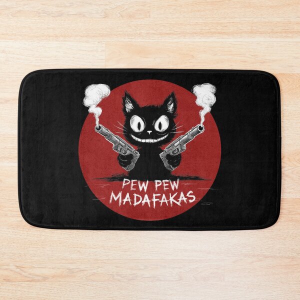 Item preview, Pew Pew Madafakas – Black Cat Illustration designed and sold by EdgeDrip.