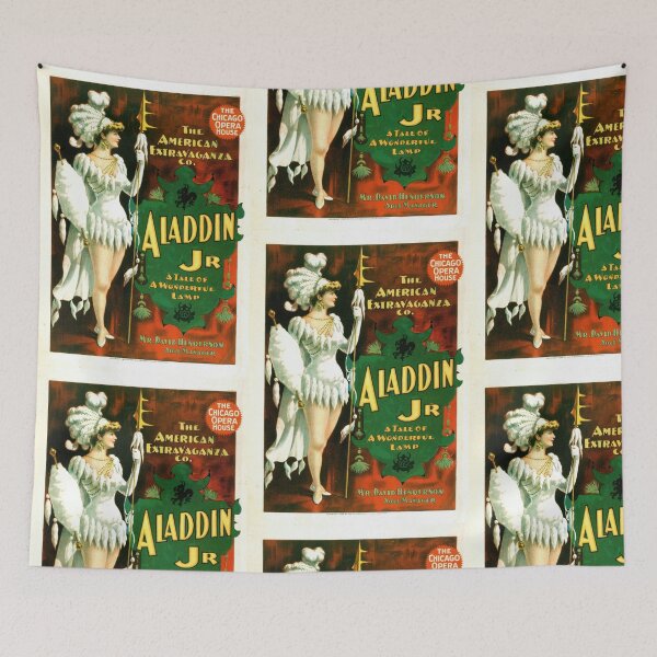 Item preview, Vintage Aladdin Jr 1894 Poster | Theatrical Extravaganza Chromolithograph | Chicago Opera House Collectible Art Print designed and sold by artofuniverse.