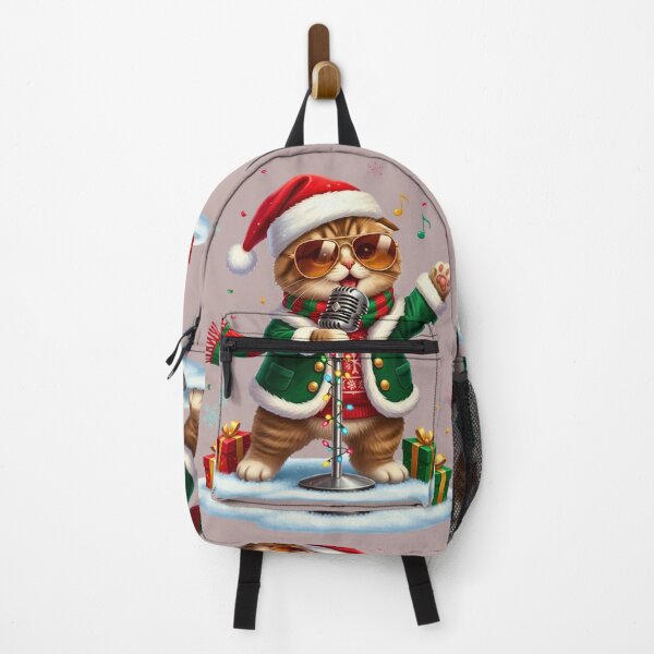 Item preview, Cat Singing Christmas Carols | Cool Santa Cat with Microphone | Festive Holiday Superstar designed and sold by E-SarnEdge.