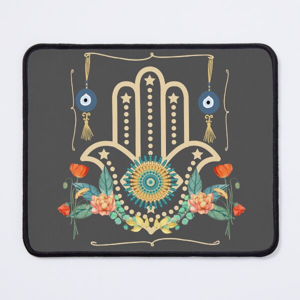 Item preview, Golden Hamsa Hand with Protective Flowers designed and sold by JuanaDesigns.