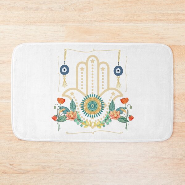 Item preview, Golden Hamsa Hand with Protective Flowers designed and sold by JuanaDesigns.