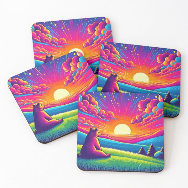 Item preview, cute bear sunset watching designed and sold by Dogandesighn.