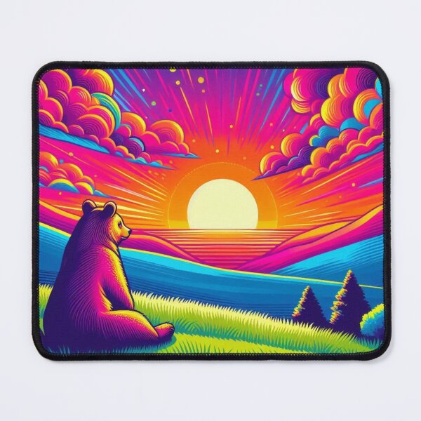 Item preview, cute bear sunset watching designed and sold by Dogandesighn.