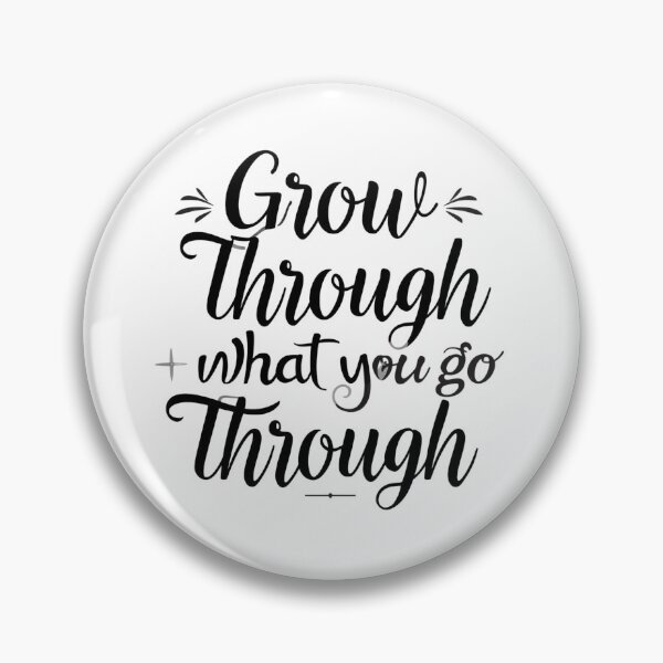 Item preview, Elegant monochrome SVG “Grow through what you go through”, mental health resilience quote suited for therapy offices, journals, and prints designed and sold by AlwaysHome.