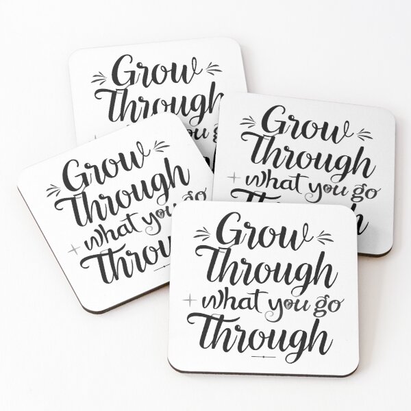 Item preview, Elegant monochrome SVG “Grow through what you go through”, mental health resilience quote suited for therapy offices, journals, and prints designed and sold by AlwaysHome.