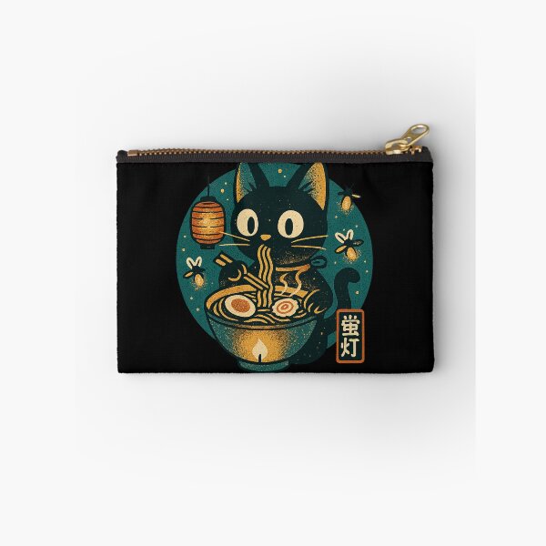 Item preview, Black Cat Ramen Magical Firefly Retro Japanese Styl designed and sold by Bongocomic.