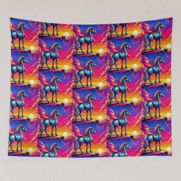 Item preview, "Neon Majesty: Sunset Stallion" designed and sold by Dogandesighn.