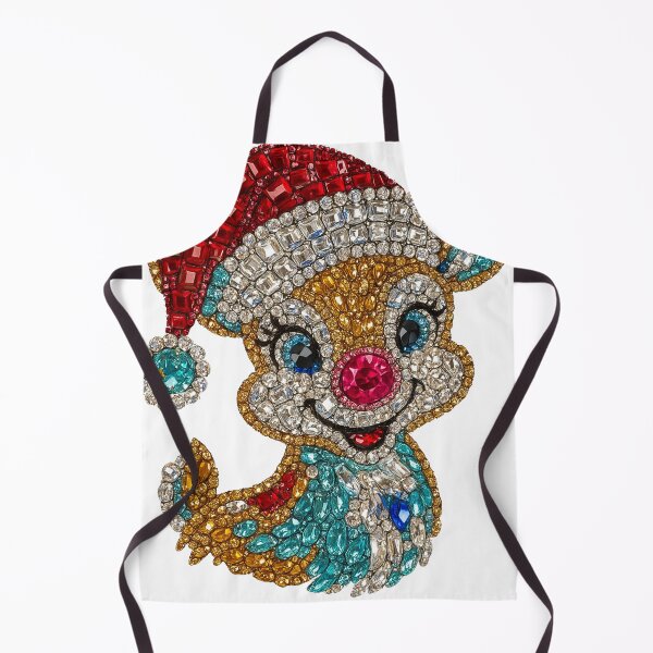 Item preview, Rhinestone Rudolph Christmas Reindeer – Sparkling Gem Mosaic Holiday Design designed and sold by trendyprintteez.