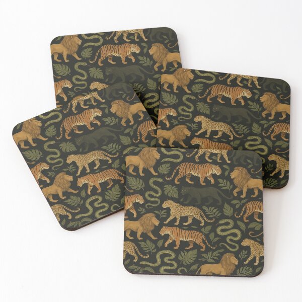 Item preview, Wild Jungle Majesty – Lions, Tigers & Serpents Pattern designed and sold by Catiess.