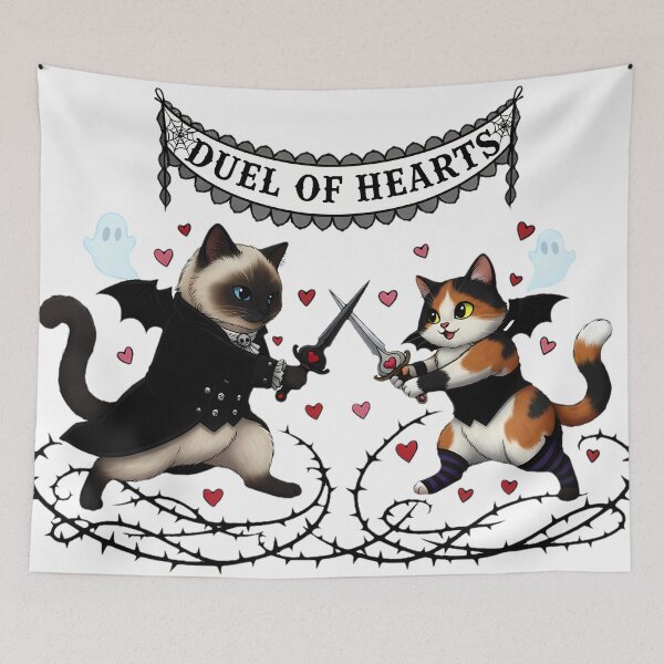 Item preview, Duel of Hearts Vampire Cats | Gothic Valentine's Day designed and sold by meesub.