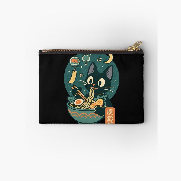 Item preview, Black Cat Ramen Wind Chime Charming Retro Japanese Style designed and sold by Bongocomic.