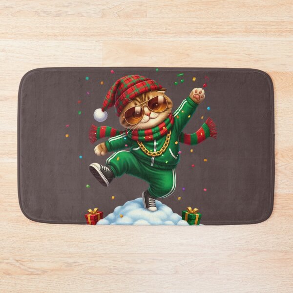 Item preview, Hip Hop Santa Cat Dancing | Cool Cat in Tracksuit with Gold Chain | Festive Christmas Dancer designed and sold by E-SarnEdge.
