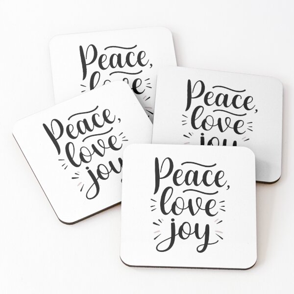Item preview, Classic monochrome SVG “Peace, love, joy” with subtle flourishes, ideal for Christmas cards, holiday tags, gift wrap, and winter decor designed and sold by AlwaysHome.