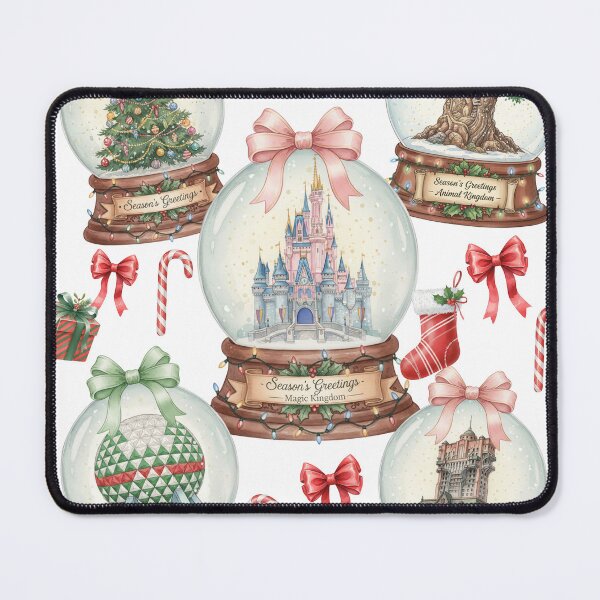 Item preview, Cartoon Coquette Christmas Snow Globes | Retro Holiday Magic Castle Ornament Art designed and sold by trendyprintteez.