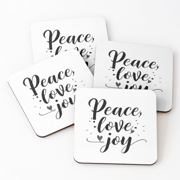 Item preview, Classic monochrome SVG “Peace, love, joy” with subtle flourishes, ideal for Christmas cards, holiday tags, gift wrap, and winter decor designed and sold by AlwaysHome.