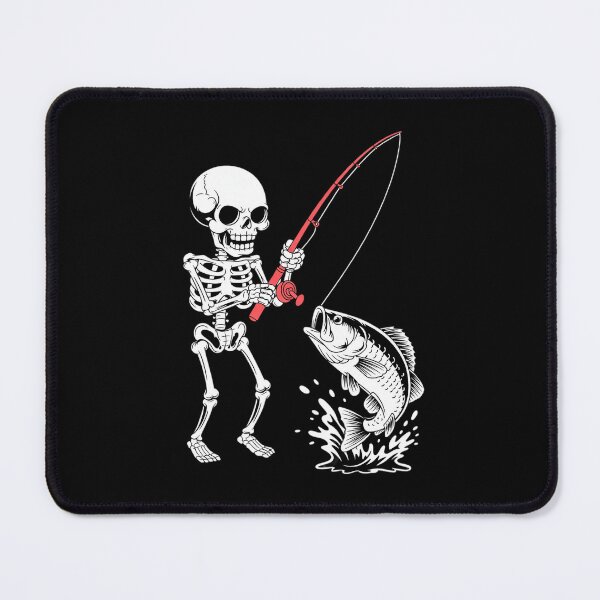 Item preview, Skeleton Fishing Halloween Bass Fisherman designed and sold by BeetleMalon.