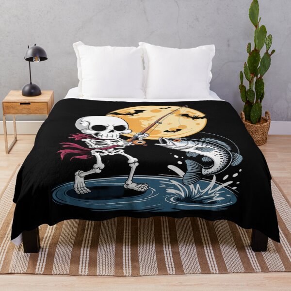 Item preview, Skeleton Fishing Halloween Bass Fisherman 1  designed and sold by ClassicAnthony.