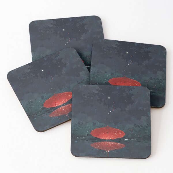 Item preview, Red Umbrella Fireflies Night Sky Art Cinema designed and sold by Cine8.