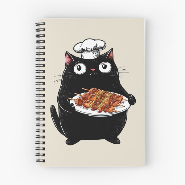 Item preview, Cat Chef, Yakitori, Retro Design designed and sold by OrenjiArtShop.