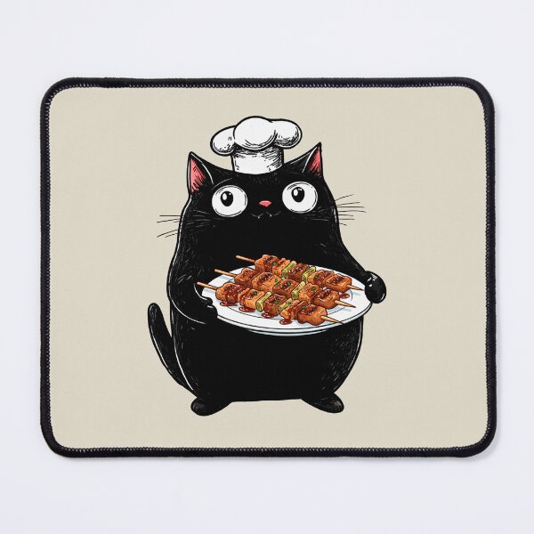 Item preview, Cat Chef, Yakitori, Retro Design designed and sold by OrenjiArtShop.