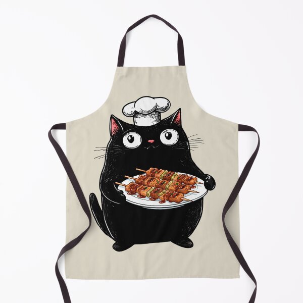 Item preview, Cat Chef, Yakitori, Retro Design designed and sold by OrenjiArtShop.