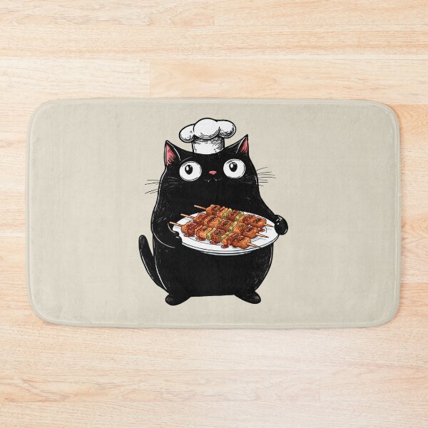 Item preview, Cat Chef, Yakitori, Retro Design designed and sold by OrenjiArtShop.