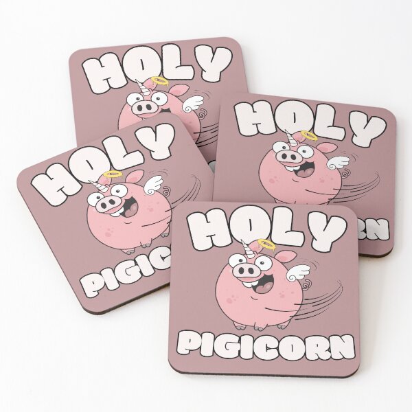 Aperçu de l'œuvre Pigicorn sacré - Dessin animé drôle de cochon ange licorne créée et vendue par CypisDesign.