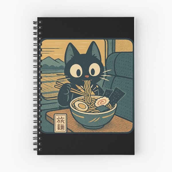 Item preview, Black Cat Ramen Cozy Travel Vintage Japanese Style designed and sold by Bongocomic.
