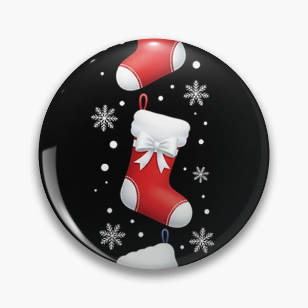 Item preview, Vertical Trio of Red Christmas Stockings with Festive Decorations on Black Background designed and sold by PixelVibe782.