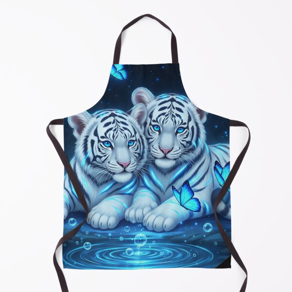 Item preview, Glow Art Twin Tiger Cubs: Mystical Blue Neon Wildlife designed and sold by thechoice1.