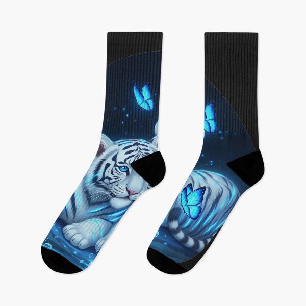 Item preview, Glow Art Twin Tiger Cubs: Mystical Blue Neon Wildlife designed and sold by thechoice1.