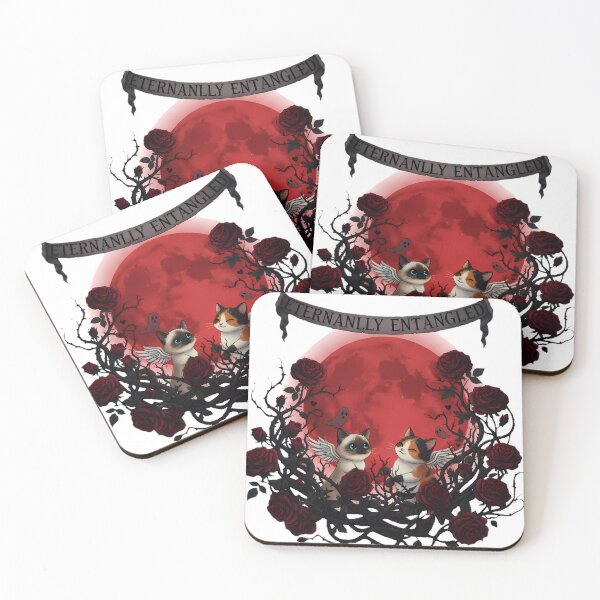 Item preview, Eternally Entangled Cats in Thorny Roses | Gothic Love Story designed and sold by meesub.