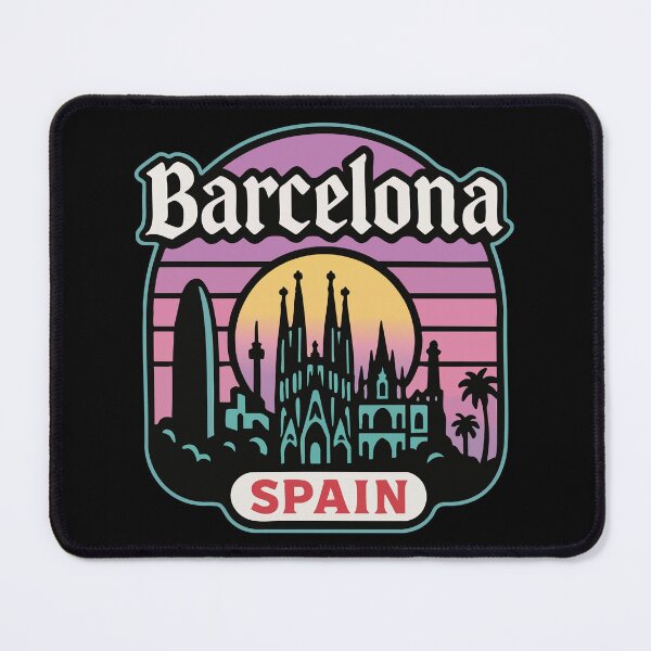 Item preview, Barcelona Spain Skyline Travel Pastel Goth designed and sold by TomFrontierArt.