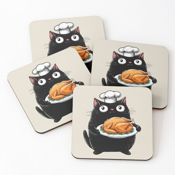 Item preview, Black Cat Chef, Thanksgiving Turkey designed and sold by OrenjiArtShop.