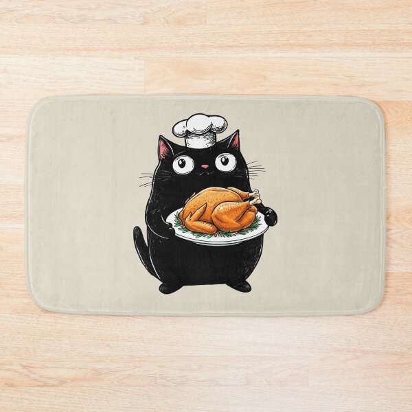 Item preview, Black Cat Chef, Thanksgiving Turkey designed and sold by OrenjiArtShop.