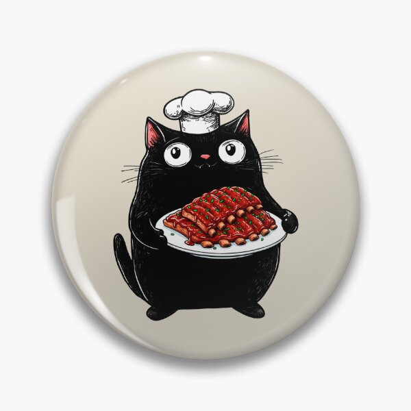 Item preview, Grill Cat Chef, BBQ Ribs, Vintage  designed and sold by OrenjiArtShop.